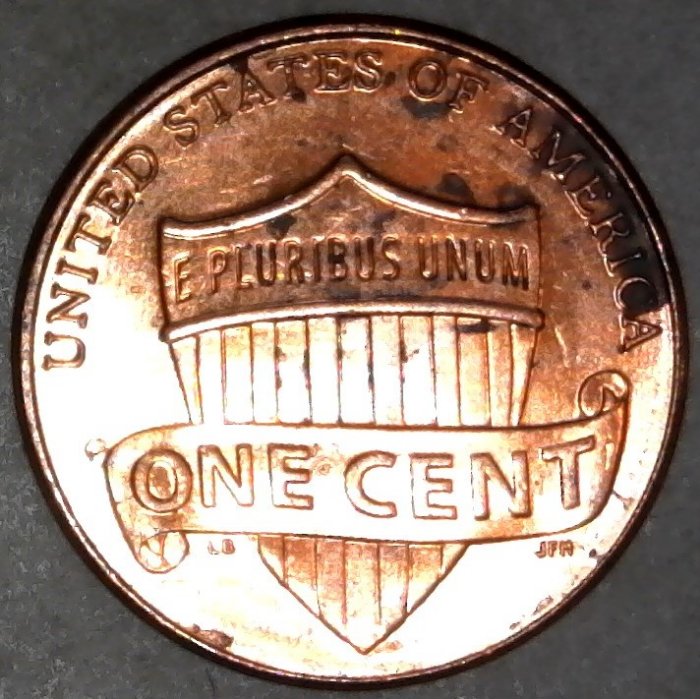 2010-P-Lincoln-Shield-Cent-Struck-Through-Shaved-Off-Rim-Burr!